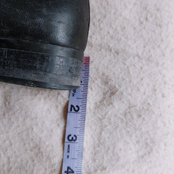 💯% Genuine Leather Over the knee Black Boots - low heels - size 36 - Picture 9 of 16